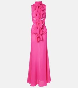 Alaia Alaïa Cutout ruffled jersey gown