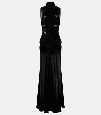 Alaia AlaÃ¯a Cutout ruffled jersey gown