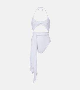 Alaia AlaÃ¯a Draped halterneck swimsuit