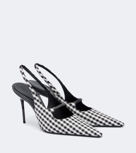 Alaia Alaïa Drop gingham slingback pumps