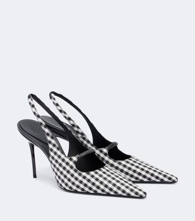 Alaia Alaïa Drop gingham slingback pumps