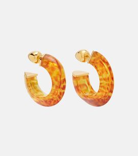 Alaia AlaÃ¯a Edge leopard-print hoop earrings