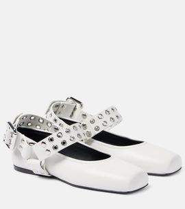 Alaia Alaïa Embellished leather ballet flats