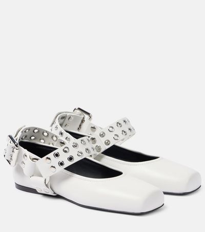 Alaia Alaïa Embellished leather ballet flats