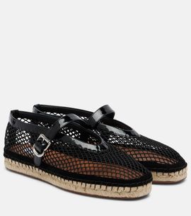 Alaia AlaÃ¯a Fishnet leather-trimmed espadrilles