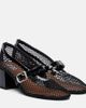 Alaia AlaÃ¯a Fishnet leather-trimmed Mary Jane pumps - 1