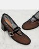 Alaia AlaÃ¯a Fishnet leather-trimmed Mary Jane pumps - 6