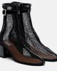 Alaia AlaÃ¯a Fishnet patent leather-trimmed ankle boots - 1