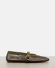 Alaia AlaÃ¯a Fishnet suede-trimmed Mary Jane flats - 3