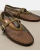 Alaia AlaÃ¯a Fishnet suede-trimmed Mary Jane flats - 4