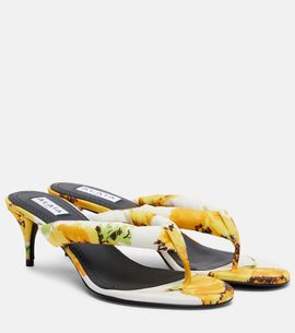 Alaia AlaÃ¯a Floral padded thong sandals