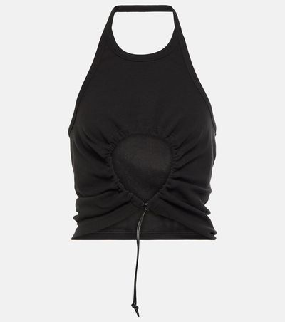 Alaia AlaÃ¯a Halter neck ruched cotton top