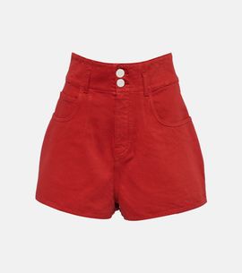 Alaia AlaÃ¯a High-rise cotton shorts