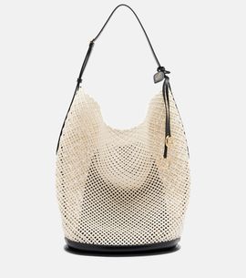 Alaia AlaÃ¯a Hip Large leather-trimmed bucket bag