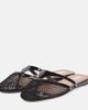 Alaia Alaïa Infradito fishnet leather-trimmed mules - 4