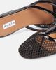 Alaia Alaïa Infradito fishnet leather-trimmed mules - 5