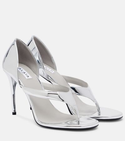 Alaia Alaïa Infradito mirrored leather thong sandals
