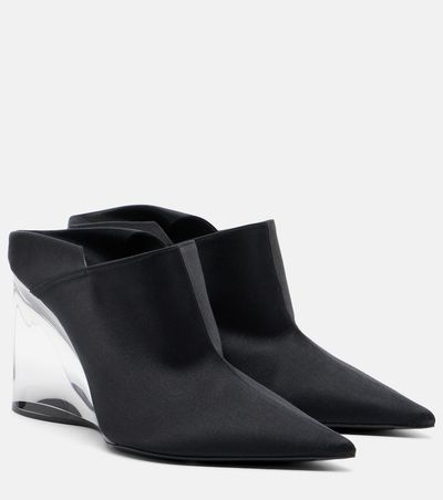 Alaia AlaÃ¯a Invisible convertible satin wedge mules