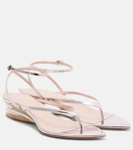 Alaia Alaïa Invisible leather wedge thong sandals