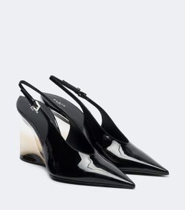 Alaia Alaïa Invisible patent leather wedge pumps