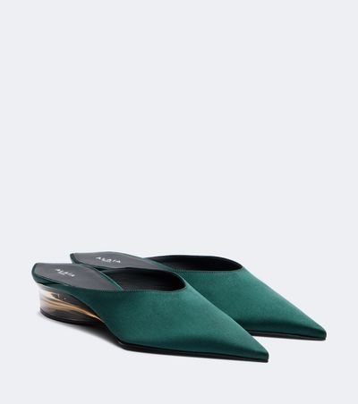 Alaia Alaïa Invisible satin wedge mules