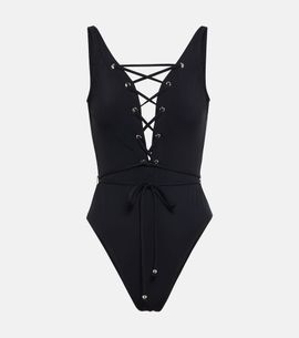 Alaia AlaÃ¯a Lace-up swimsuit