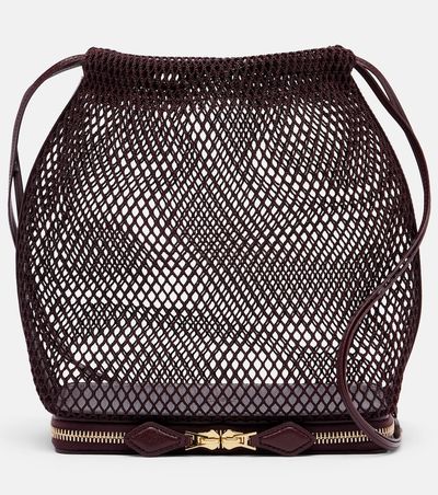 Alaia AlaÃ¯a Le Pochon fishnet bucket bag