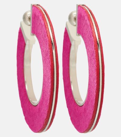Alaia AlaÃ¯a Leather-trimmed earrings
