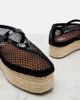 Alaia AlaÃ¯a Leather-trimmed fishnet espadrilles - 4