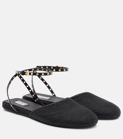 Alaia AlaÃ¯a Leather-trimmed slingback flats