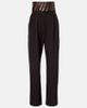 Alaia AlaÃ¯a Leather-trimmed wool straight pants - 1