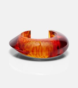 Alaia AlaÃ¯a Leopard-print cuff bracelet