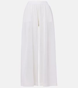 Alaia Alaïa Linen and silk wide-leg pants