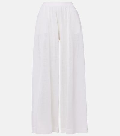Alaia Alaïa Linen and silk wide-leg pants
