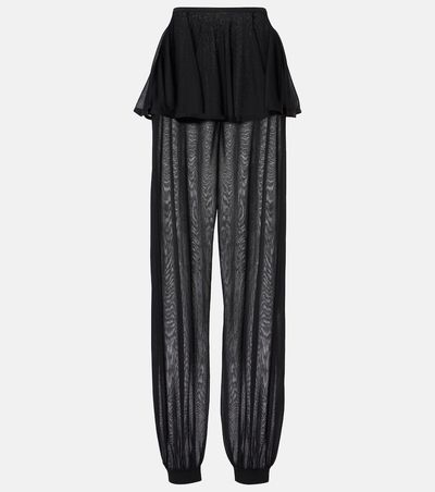 Alaia Alaïa Mid-rise semi-sheer wide-leg pants