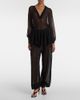 Alaia Alaïa Mid-rise semi-sheer wide-leg pants - 2