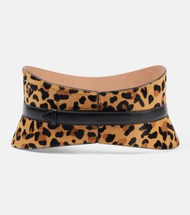 Alaia AlaÃ¯a Neo leopard-print calf hair belt