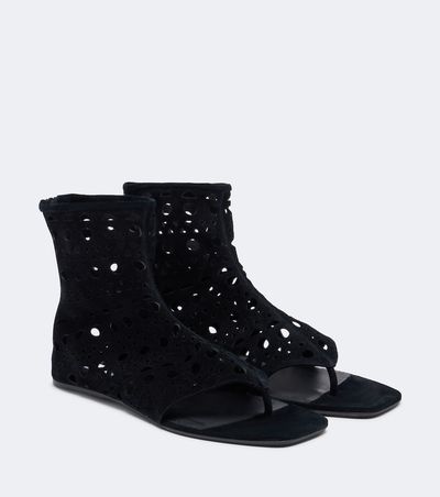 Alaia AlaÃ¯a Neo Vienne suede thong sandals