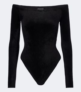 Alaia Alaïa Off-shoulder velvet bodysuit