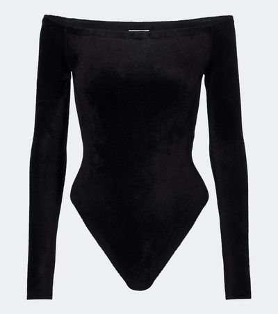 Alaia Alaïa Off-shoulder velvet bodysuit