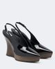 Alaia Alaïa Patent leather wedge slingback clogs - 1