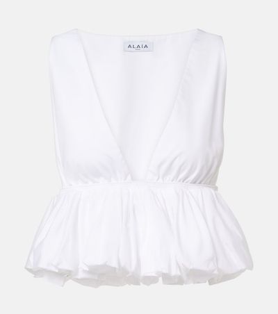 Alaia AlaÃ¯a Peplum cotton top