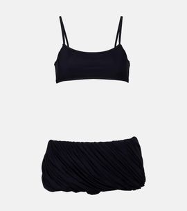 Alaia AlaÃ¯a Pleated low-rise bikini
