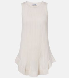 Alaia AlaÃ¯a Pleated silk minidress
