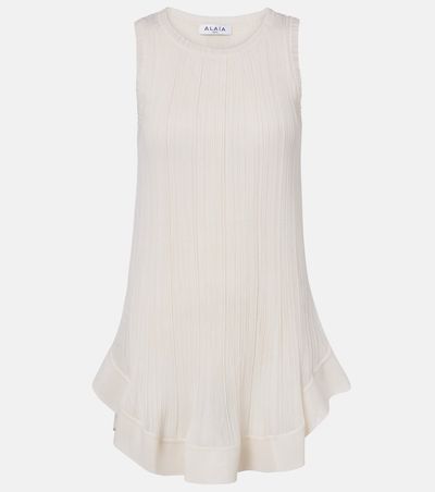 Alaia AlaÃ¯a Pleated silk minidress
