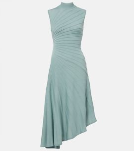 Alaia AlaÃ¯a Ray asymmetric virgin wool midi dress