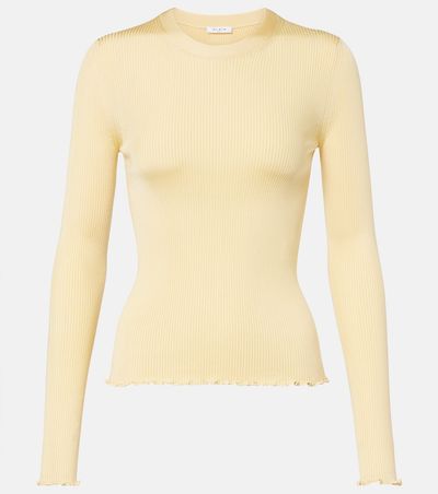 Alaia AlaÃ¯a RIbbed-knit silk-blend top