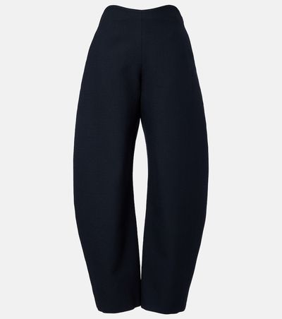 Alaia AlaÃ¯a Round wool crepe barrel-leg pants