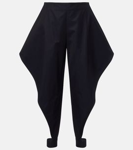 Alaia Alaïa Ruffled cotton gabardine tapered pants