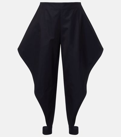 Alaia Alaïa Ruffled cotton gabardine tapered pants